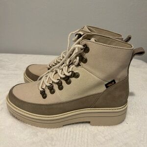Teva Cream and Gray Ankle Boots